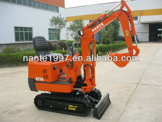 Nante Hydraulic Crawler Mini Excavator 1 Ton With CE For Garden 0.022m² &amp;#179;